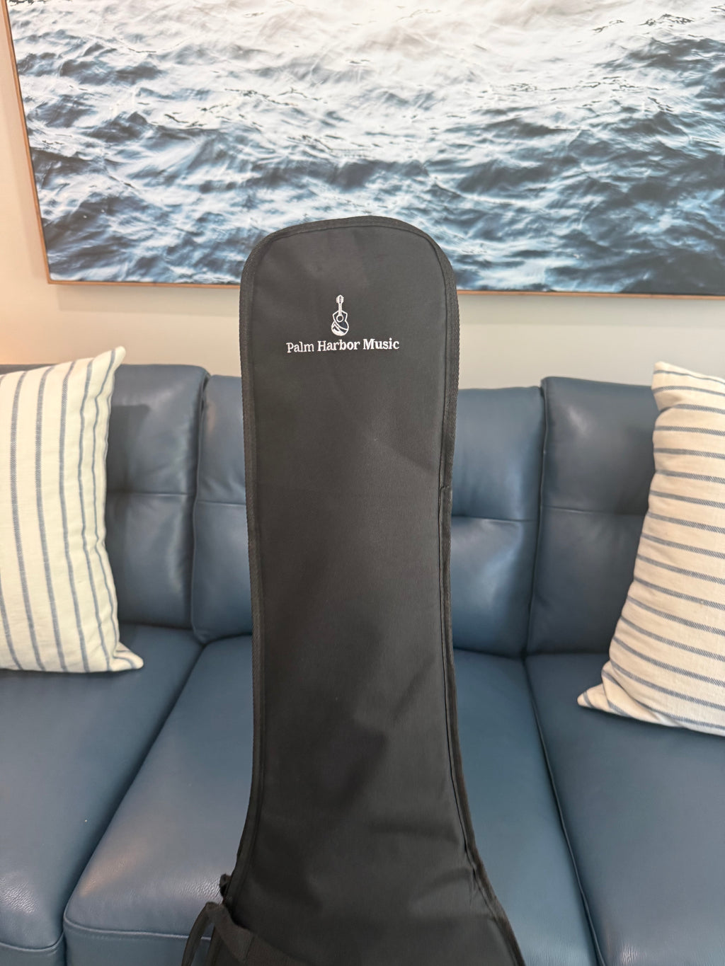 Palm Harbor Economy Electric Bass Guitar Gig Bag with padded exterior and carrying handles for secure transportation.