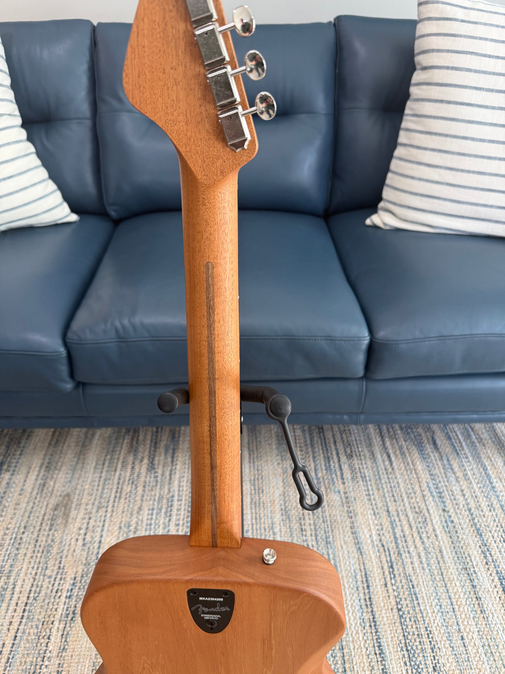 Used Fender Highway Series dreadnought acoustic electric guitar, mint condition, with natural wood finish and steel strings.