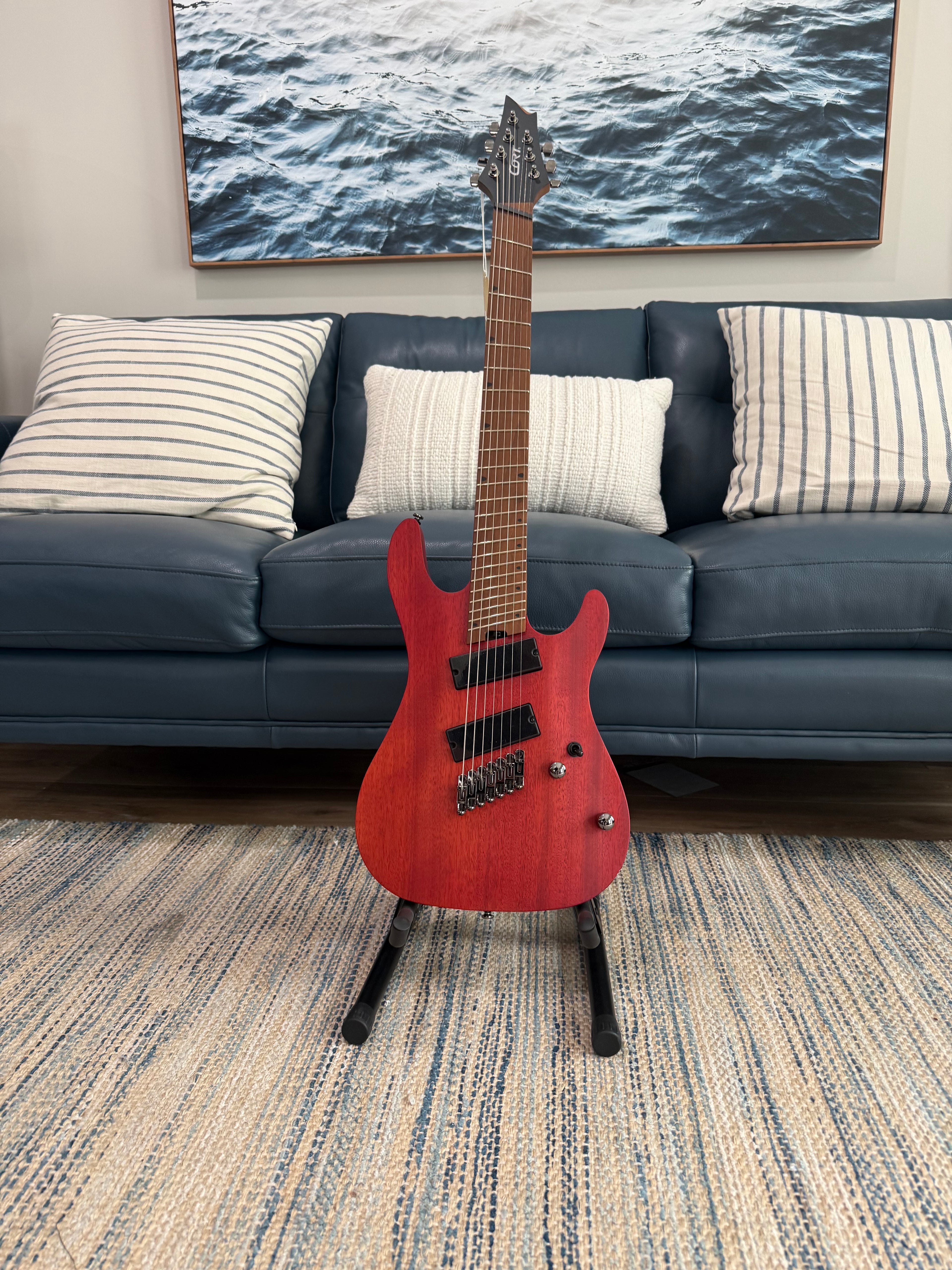 KX Series Multi-Scale 7-String Electric Guitar, Open Open Pore Mahogany