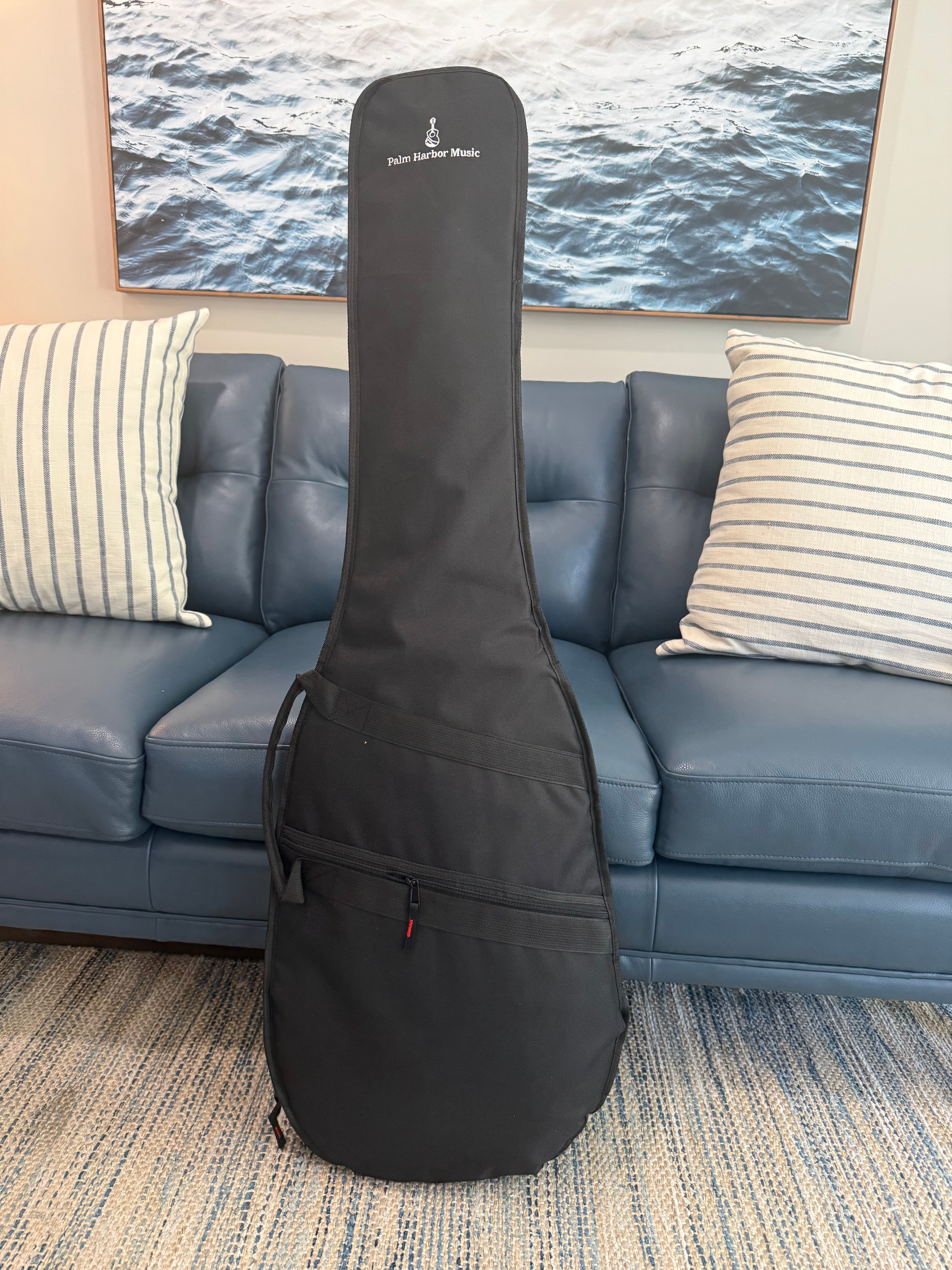 Palm Harbor Economy Electric Bass Guitar Gig Bag, new black padded case with handle and zipper for bass guitar protection.