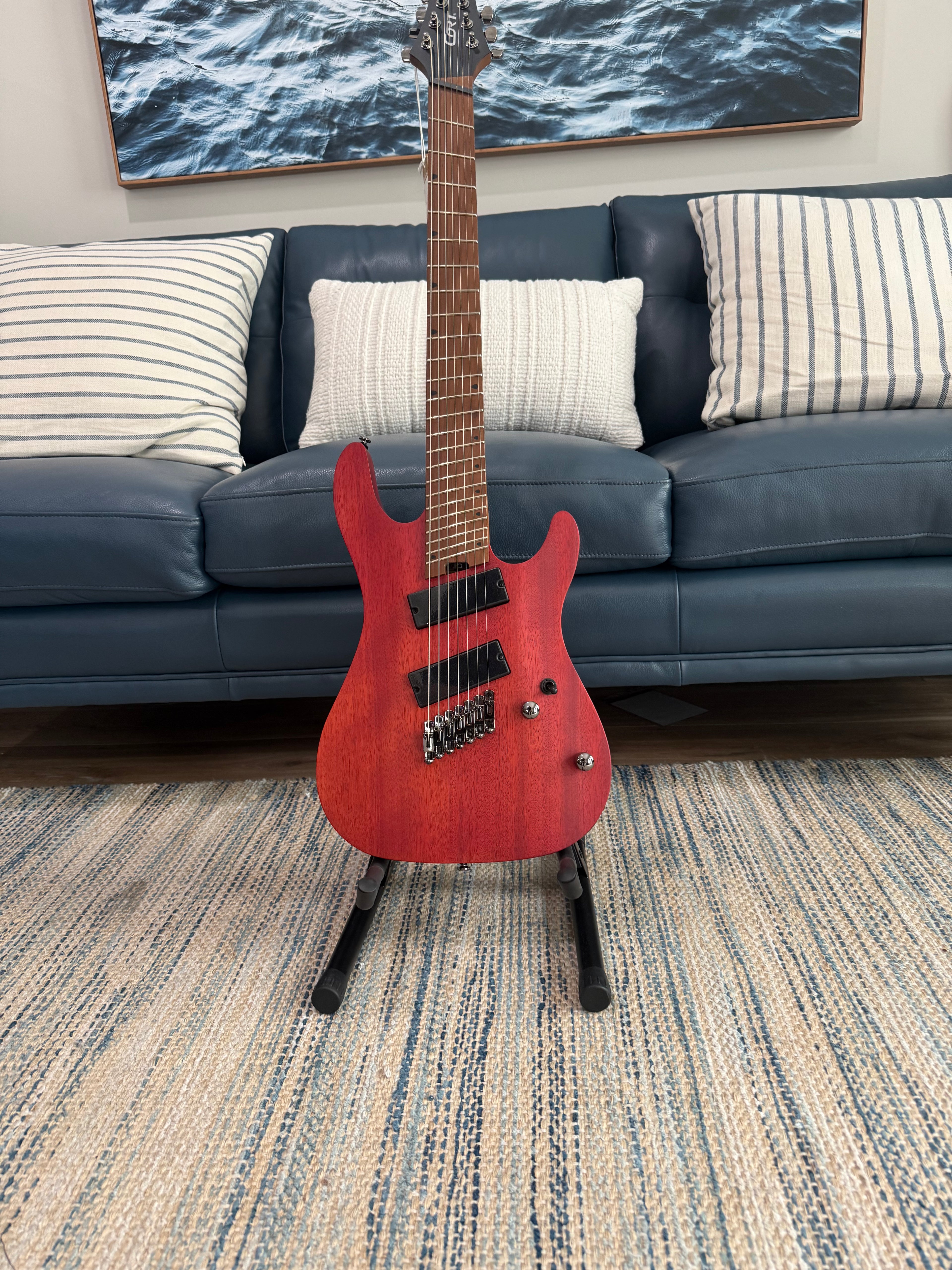 KX Series Multi-Scale 7-String Electric Guitar, Open Open Pore Mahogany