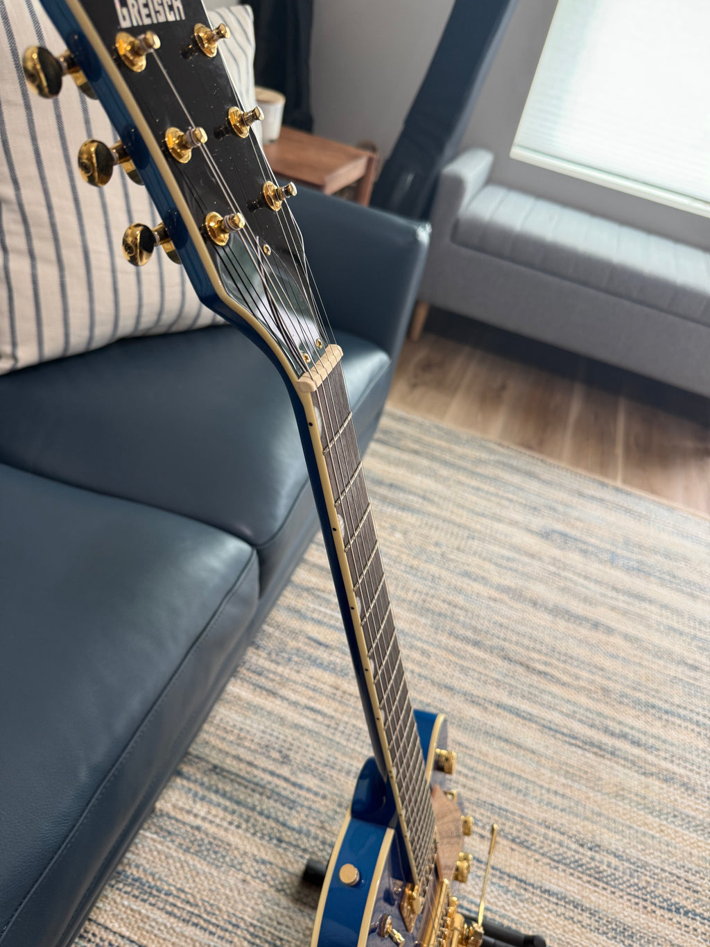 Gretsch G5655TG Electromatic® Center Block Jr. Single-Cut with Bigsby® and Gold Hardware Azure Metallic Like New