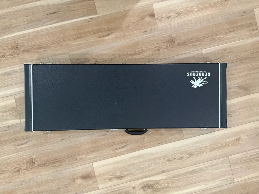 Cerberus Guitars Atlas 7 String in Titan Frost, showcasing sleek design and vibrant color finish.