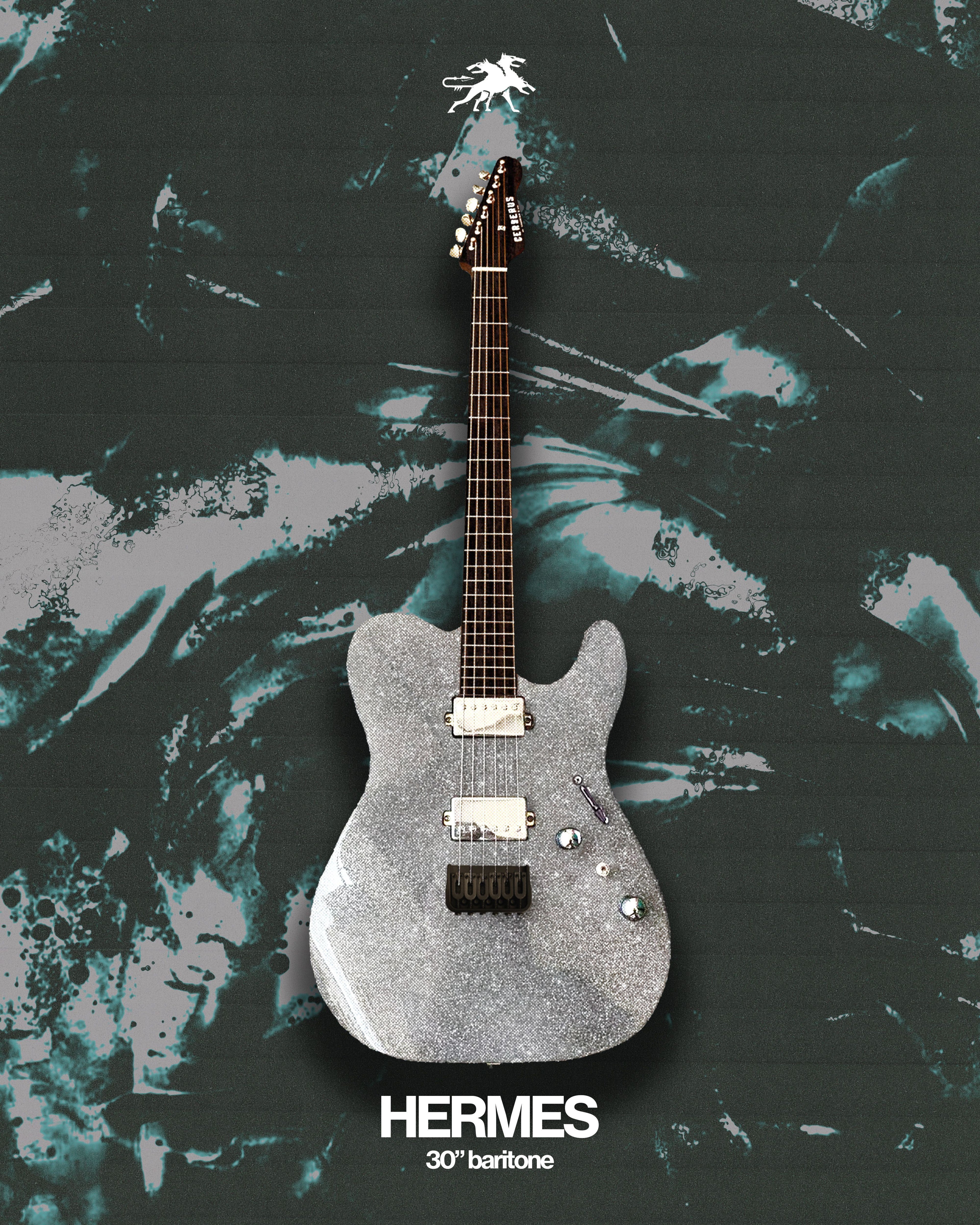 Cerberus Hermes 6HT Baritone in Granite Sparkle finish, showcasing its sleek design and rich texture.