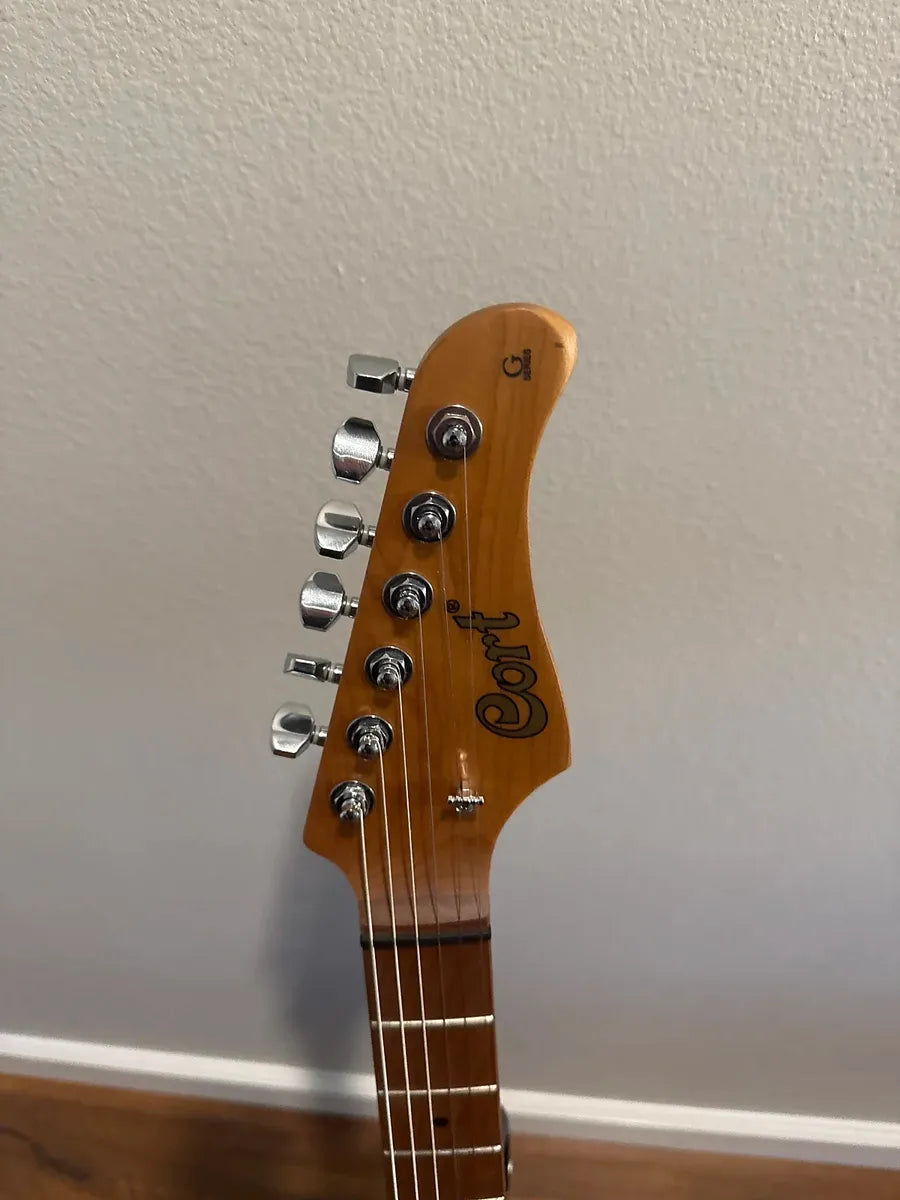 Used Cort G290 FAT II 2022 electric guitar in a striking finish, showcasing its unique body shape and hardware details.