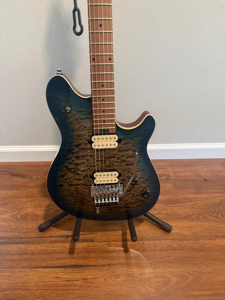 Used EVH Wolfgang Special guitar body in quilted maple with an indigo burst finish.