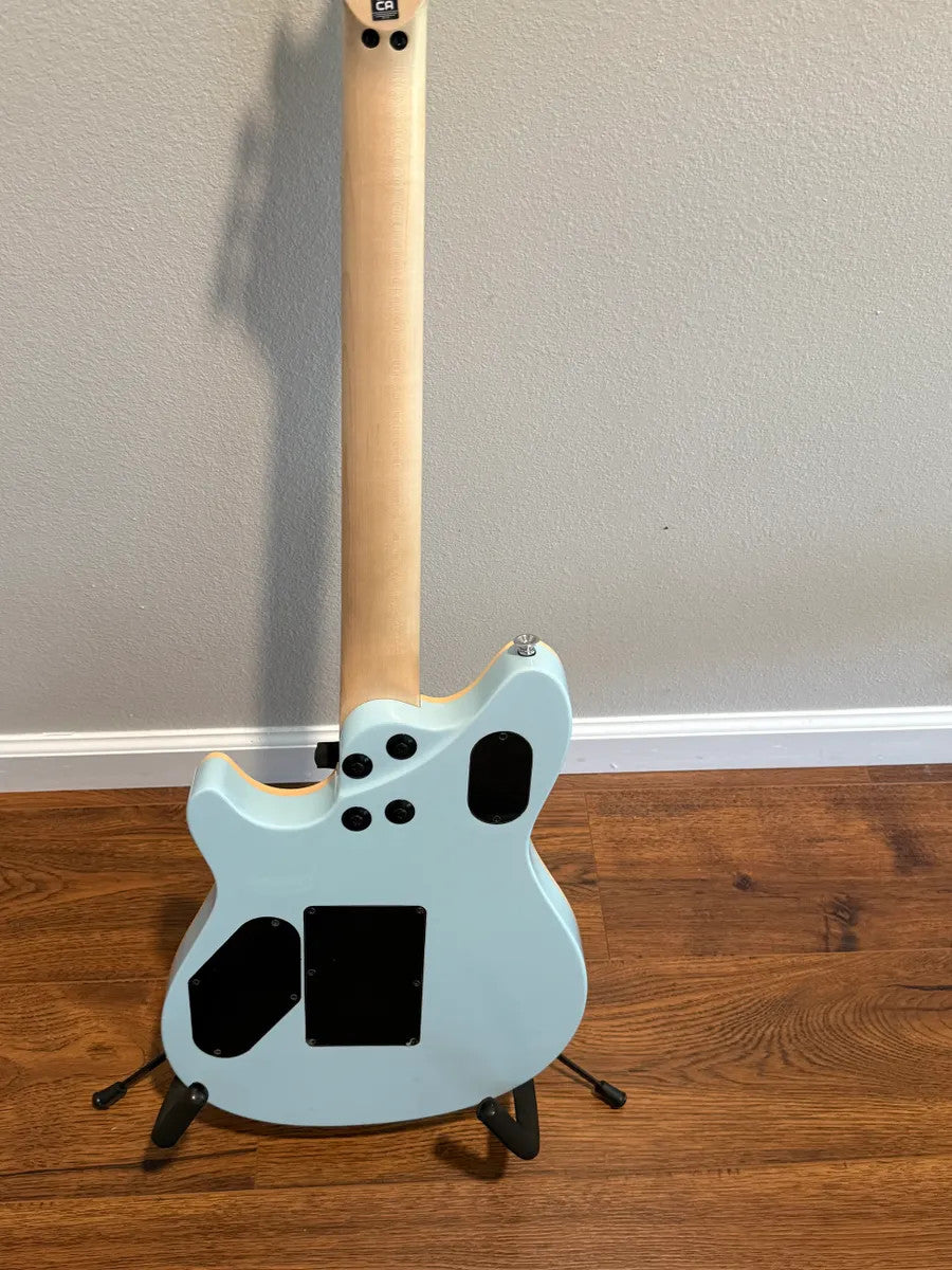 Used EVH Wolfgang Special in Sonic Boom finish, showcasing its sleek design and distinctive body shape.