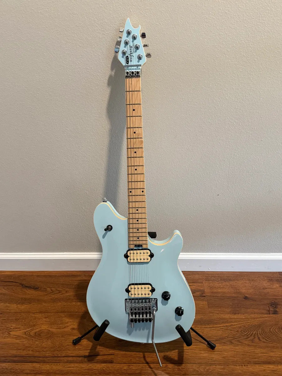 Used EVH Wolfgang Special in Sonic Boom finish, showcasing its sleek body shape and distinctive pickup configuration.