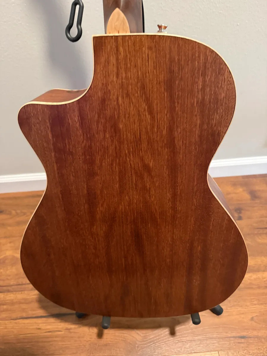 Used Fender Newporter Special Acoustic Electric Guitar with case, showcasing its sleek body and rich wood finish.