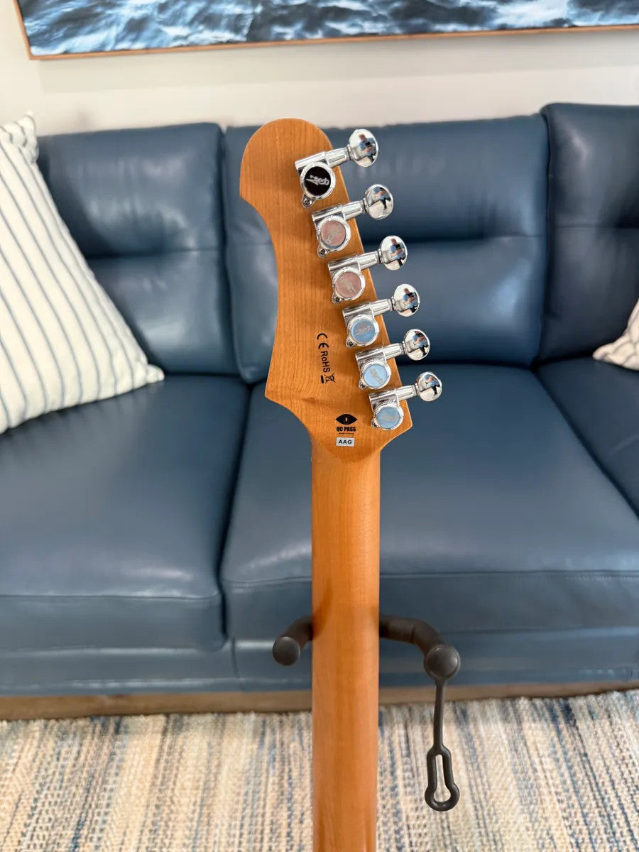 Jet Guitars JT-350 BK R electric guitar in black with chrome hardware and a sleek body design.