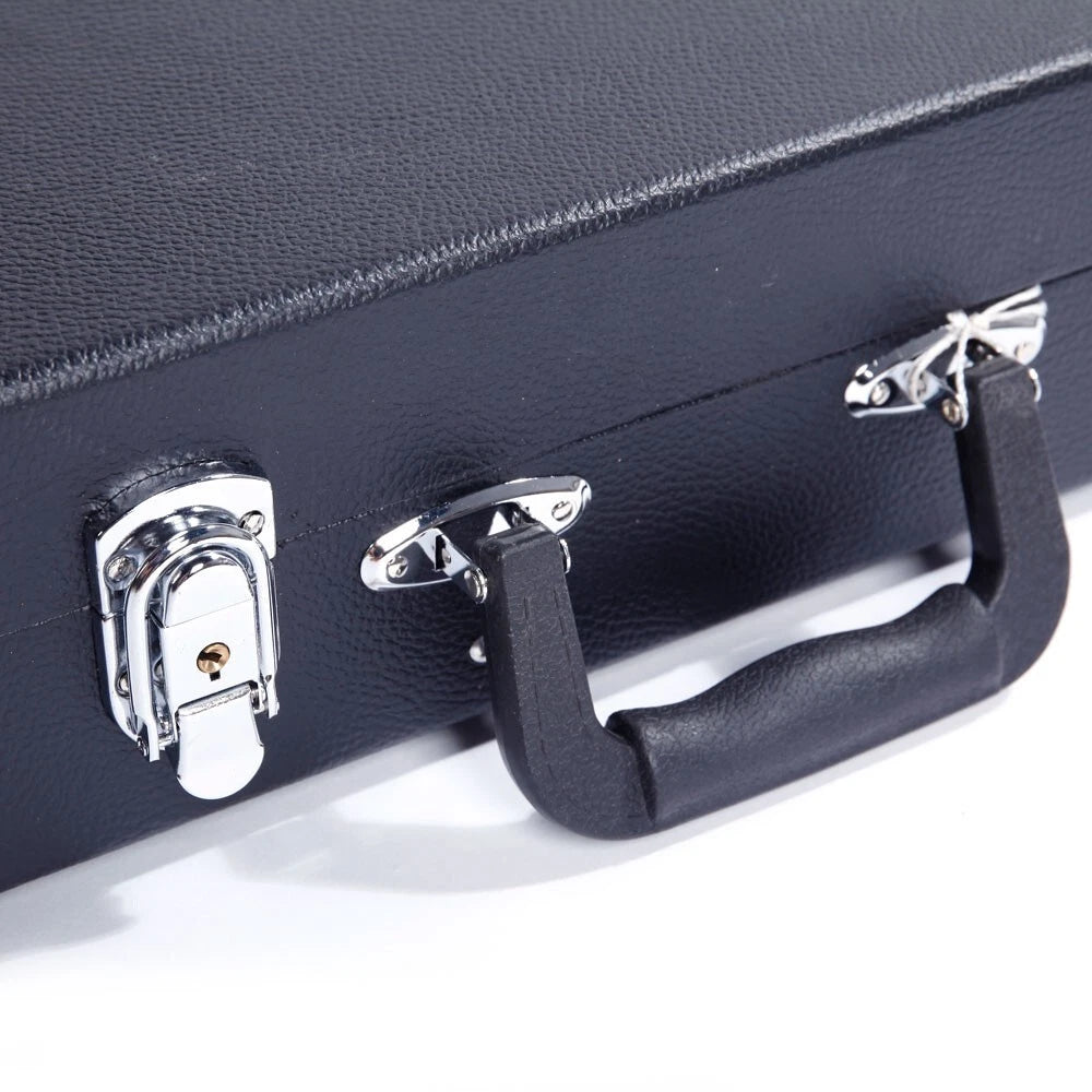 Palm Harbor Music high grade electric guitar square hard case with durable exterior and plush interior padding.