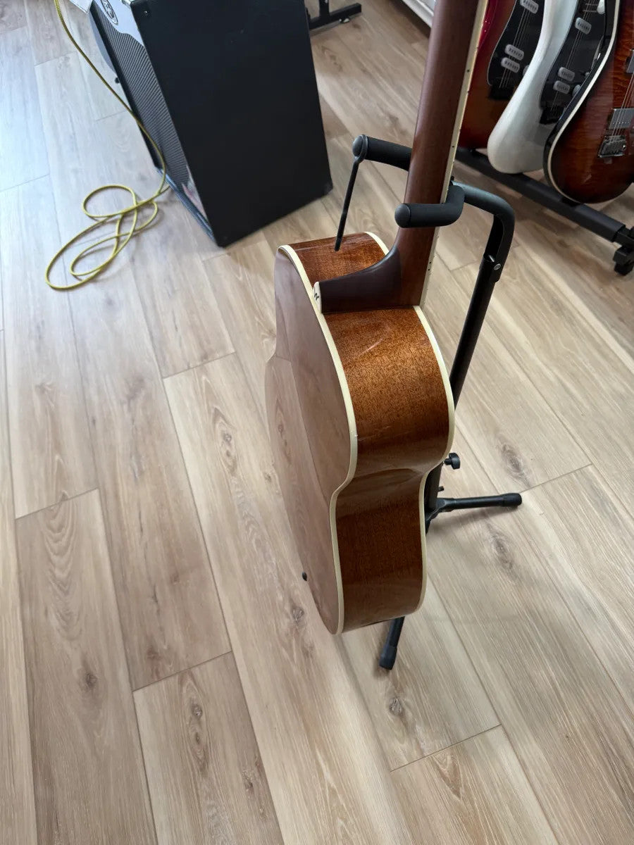 Used Washburn HG12SO WEK Heritage Acoustic Guitar showcasing a warm wood finish and classic styling.